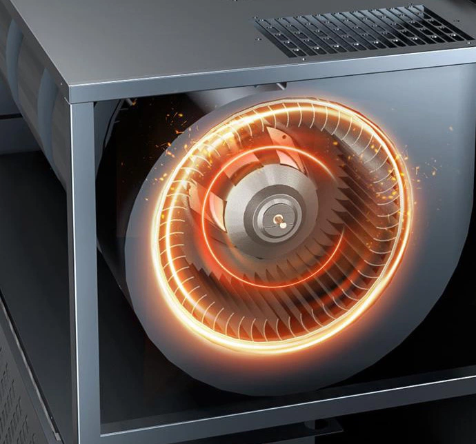 Ventilador de turbina con motor totalmente de cobre.